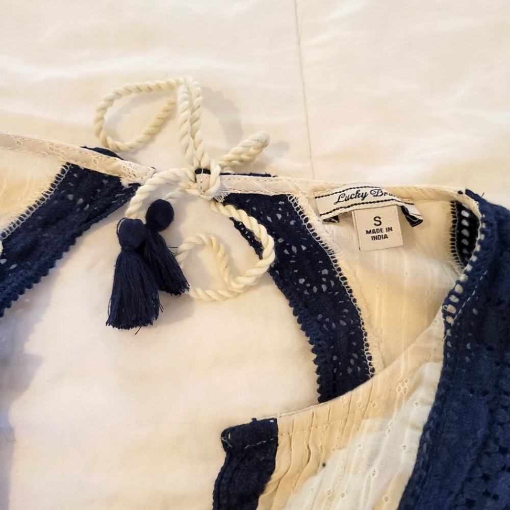 100% cotton Lucky‎ brand sleeveless lace blouse - Picture 3 of 6
